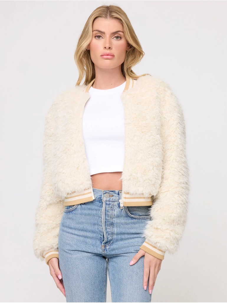 L*Space - New Valley Jacket - Cropped Faux Fur Bomber Xs
